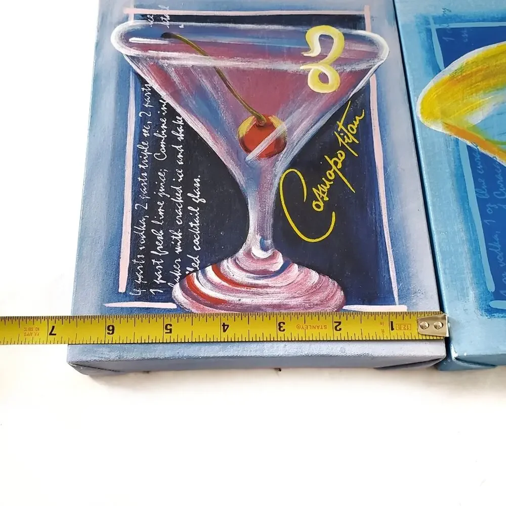 Artwork Painting Pieces with Cocktails and Recipes